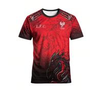 Maglia da calcio da uomo dell'Inghilterra e top sportivo girocollo per la gioventù inglese, con stampe di uccello fiammeggiante e fenice, adatto per partite di calcio europee, allenamento calcistico, 