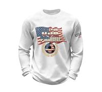 Maglia da calcio da uomo per la Coppa del Mondo di calcio, maglia a nido d'ape, a maniche lunghe, morbida, girocollo, maglietta estiva con stampa bandiera americana, per uso quotidiano all'aperto