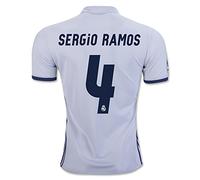 Maglia da calcio del Real Madrid, stagione 2016-2017, Sergio Ramos, colore bianco, Uomo, White, XL