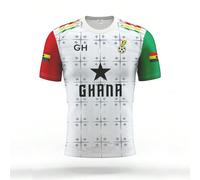 Maglia da calcio della Nazionale del Ghana per i Mondiali 2026, per uomo e ragazzo, con design a girocollo africano, comoda e adatta per partite di calcio, allenamenti, uso casual quotidiano e come re