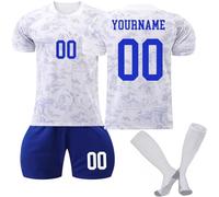 Maglia da calcio Francia Personalizzata Per Bambini/Adulti con Nome e Numero, Maglia Calcio Home/Away, Pantaloncini Calzettoni set Tuta da Allenamento per Ragazzi/Uomini
