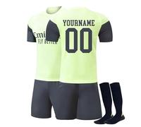 Maglia da Calcio Madrid 25/26 Personalizzata con Il Tuo Nome e Numero, Maglietta da Calcio in Casa e in Trasferta Completa di T-Shirt Pantaloncini e Calzettoni Adatta per Bambino e Adulto