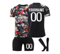 Maglia da Calcio Madrid Personalizzata per Bambini/Adulti con Nome e Numero, Maglia Calcio Home/Away, Pantaloncini Calzettoni Set Tuta da Allenamento per Ragazzi/Uomini