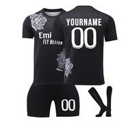 Maglia da Calcio Madrid Personalizzata per Bambini/Adulti con Nome e Numero, Maglia Calcio Home/Away, Pantaloncini Calzettoni Set Tuta da Allenamento per Ragazzi/Uomini