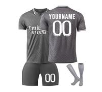Maglia da Calcio Madrid Personalizzata per Bambini/Adulti con Nome e Numero, Maglia Calcio Home/Away, Pantaloncini Calzettoni Set Tuta da Allenamento per Ragazzi/Uomini