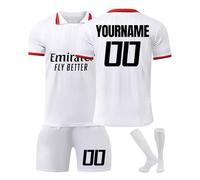 Maglia da Calcio Milan Personalizzata per Bambini/Adulti con Nome e Numero, Maglia Calcio Home/Away, Pantaloncini Calzettoni Set Tuta da Allenamento per Ragazzi/Uomini