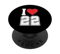 Maglia da calcio per tifosi sportivi con scritta «I Love 22», numero 22 PopSockets PopGrip Adesivo