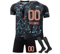 Maglia da Calcio Personalizzabili per Bambini 2024/25 - Kit da Partita Completo (Maglia + Pantaloncini + Calzettoni) - Set Regalo Calcio Personalizzabile per Bambini e Bambine A