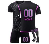 Maglia da Calcio Personalizzabili per Bambini 2024/25 - Kit da Partita Completo (Maglia + Pantaloncini + Calzettoni) - Set Regalo Calcio Personalizzabile per Bambini e Bambine A