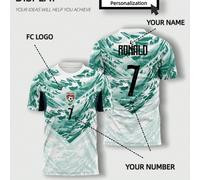 Maglia da calcio personalizzata della Nazionale del Portogallo per i Mondiali 2026, colore verde, modello trasferta, numero 7, adatta per uomo, ideale per sport e uso casual. Maglietta traspirante per