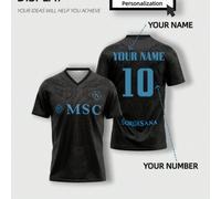 Maglia da calcio personalizzata Edizione Speciale Napoli - Nome e numero personalizzati - Vestibilità compressiva traspirante per prestazioni al top - Abbigliamento sportivo da tifoso, ideale come reg
