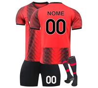 Maglia da Calcio Personalizzata per Bambini 24/25 - Kit Completo casa/Trasferta con Nome e Numero - Maglia da Calcio per Bambini (Maglia + Pantaloncini + Calzettoni) A04