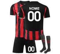 Maglia da Calcio Personalizzata per Bambini 24/25 - Kit Completo casa/Trasferta con Nome e Numero - Maglia da Calcio per Bambini (Maglia + Pantaloncini + Calzettoni) A02