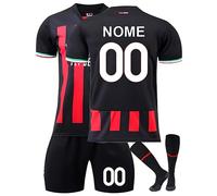 Maglia da Calcio Personalizzata per Bambini 24/25 - Kit Completo casa/Trasferta con Nome e Numero - Maglia da Calcio per Bambini (Maglia + Pantaloncini + Calzettoni) A