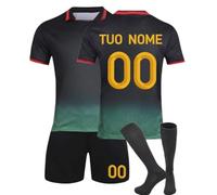 Maglia da Calcio Personalizzata per Bambini 25/26 nuovoT-Shirt, Pantaloncini e Calzettoni Traspiranti Completa per Calcio, Personalizzabile con Nome & Numero, Adatta per Ragazzi Regalo di compleanno