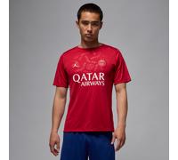 Maglia da calcio pre-partita a manica corta Jordan Dri-FIT Paris Saint-Germain Academy Pro da uomo - Quarta - Rosso S