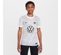 Maglia da calcio replica a manica corta Nike Dri-FIT Vfl Wolfsburg 2025/2026 Stadium per ragazzo/a - Away - Bianco XS