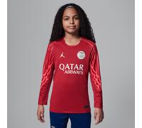 Maglia da calcio replica a manica lunga Jordan Dri-FIT Paris Saint-Germain 2025 Stadium Goalkeeper per ragazzo/a - Quarta - Rosso XS