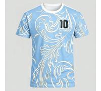 Maglia da calcio stile Argentina per uomo, leggera e morbida, per partita, allenamento e uso casual, regalo sportivo per la Coppa del Mondo L,M,S,XL,XXLTessuto in maglia