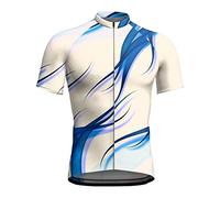 Maglia da ciclismo da uomo, a maniche corte, da uomo, alla moda, casual, con stampa digitale 3D, in cotone, a maniche corte, bianco-A, L
