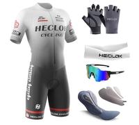 Maglia da ciclismo da uomo manica corta Estivo Set，Body Ciclismo Uomo，tuta monopezzo Imbottitura premium specifica per la competizione imbottito pantaloncini，Tuta da Triathlon (TYP-8,M)