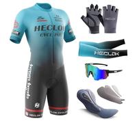 Maglia da ciclismo da uomo manica corta Estivo Set，Body Ciclismo Uomo，tuta monopezzo Imbottitura premium specifica per la competizione imbottito pantaloncini，Tuta da Triathlon (TYP-1,XL)