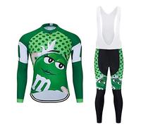 Maglia da ciclismo + pantaloni da uomo a manica lunga da ciclismo imbottitura, equipaggiamento per bicicletta e mountain bike, traspirante confortevole