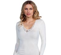 Maglia da donna a manica lunga bordo ricamato in lana e cotone Nottingham TL18W