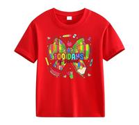 Maglia da donna a maniche corte, casual, per bambine e ragazzi, 100 giorni di scuola, opening 100 giorni Anniversary Personality Loose Short Sleeved Personized Boy 1 anno, Colore: rosso, 6-7 Jahre