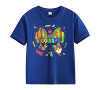 Maglia da donna a maniche corte, casual, per bambine e ragazzi, 100 giorni di scuola, opening 100 giorni Anniversary Personality Loose Short Sleeved Personized Boy 1 anno, Blu, 3-4 Jahre