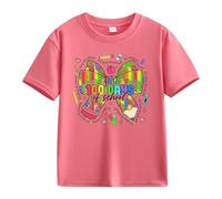 Maglia da donna a maniche corte, casual, per bambine e ragazzi, 100 giorni di scuola, opening 100 giorni Anniversary Personality Loose Short Sleeved Personized Boy 1 anno, rosa intenso, 12-13 Jahre