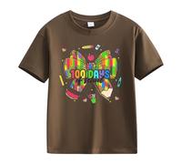 Maglia da donna a maniche corte, casual, per bambine e ragazzi, 100 giorni di scuola, opening 100 giorni Anniversary Personality Loose Short Sleeved Personized Boy 1 anno, marrone, 2-3 Jahre