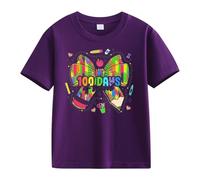 Maglia da donna a maniche corte, casual, per bambine e ragazzi, 100 giorni di scuola, opening 100 giorni Anniversary Personality Loose Short Sleeved Personized Boy 1 anno, Lilla, 2-3 Jahre