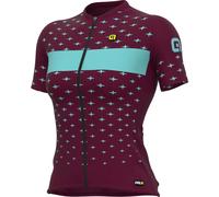 Ale Prr Stars Short Sleeve Jersey Viola M Donna Bordeaux / Turquoise