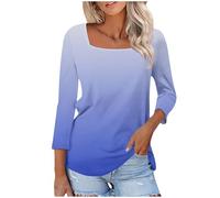 Maglia da Donna con Maniche a 3/4 Scollo con Girocollo Elegante Magliette Tinta Unita da Donna Casual Moda Top Abbigliamento Donna Curvy per Estate Leggera Confortevole e Traspirante