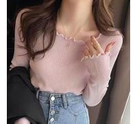 Maglia da donna con maniche a campana e strato di base, tinta unita, con comoda struttura in viscosa (taglia uniforme rosa)