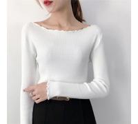 Maglia da donna con maniche a campana e strato di base, tinta unita, con comoda struttura in viscosa (taglia uniforme bianca)