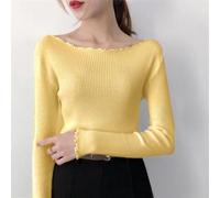Maglia da donna con maniche a campana e strato di base, tinta unita, con comoda struttura in viscosa (taglia uniforme giallo)