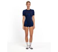 FALKE Warm Round Neck W S/s Ts filo funzionale asciugatura rapida 1 pezzo, Maglia Donna, Blu Space Blue 6116, M