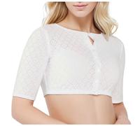 Maglia da donna senza pancia, normale, piccola camicia, top, petto avvolto, biancheria intima, camicette da donna, bianco, XL