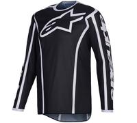 Maglia da motocross Alpinestars Fluid Apex nera-grigia S