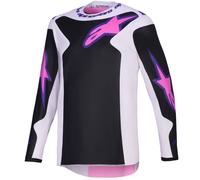 Maglia da motocross Alpinestars Fluid Grid nera-grigio chiaro-viola M