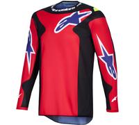 Maglia da motocross Alpinestars Fluid Grid rosso-nero-viola-giallo XL