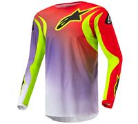 Maglia da motocross Alpinestars Fluid Lucent bianco-viola-rosso-giallo fluo-nero XL