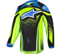 Maglia da motocross per bambini Alpinestars Racer Nomur Blu scuro-Giallo fluo-Nero 2XS