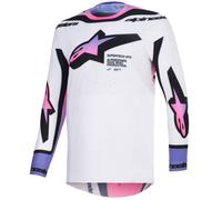 Maglia da motocross Alpinestars Supertech Pro AFD Vista bianco-viola-nero L