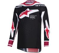 Maglia da motocross Alpinestars Supertech Pro AFD Vista nera-rossa-bianca M