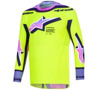 Maglia da motocross Alpinestars Supertech Vista giallo fluo-viola-nero S
