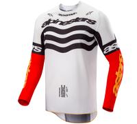 Maglia da motocross Alpinestars Techstar in edizione limitata Nero intenso-bianco-rosso fluo-arancione XL