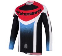 Maglia da motocross Alpinestars Techstar Knif nera-bianca-blu-rossa M